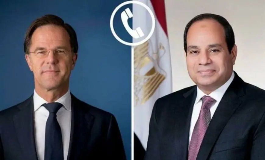 Sisi and Dutch Prime Minister Stress the Significance of Implementing the Two-State Solution