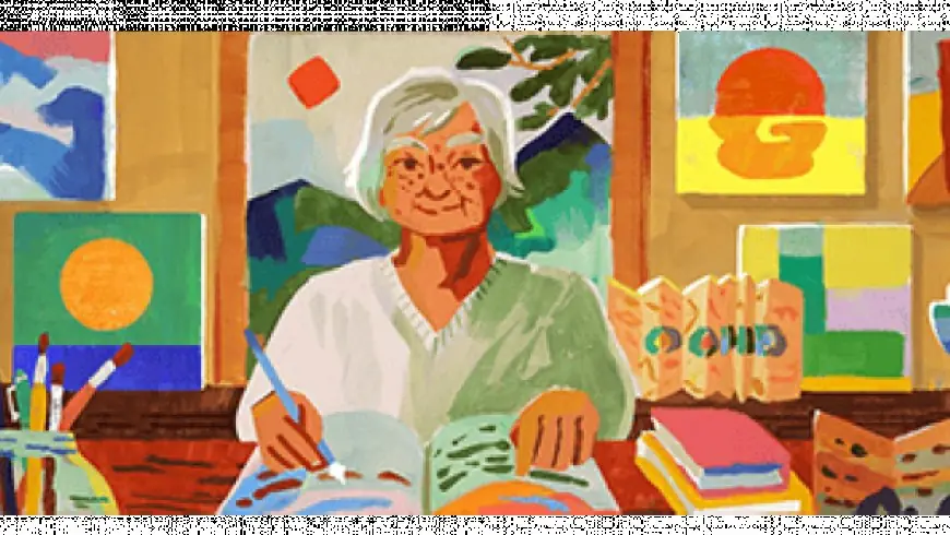 Celebrating the legacy of the late Lebanese writer and artist Etel Adnan with Google Doodle