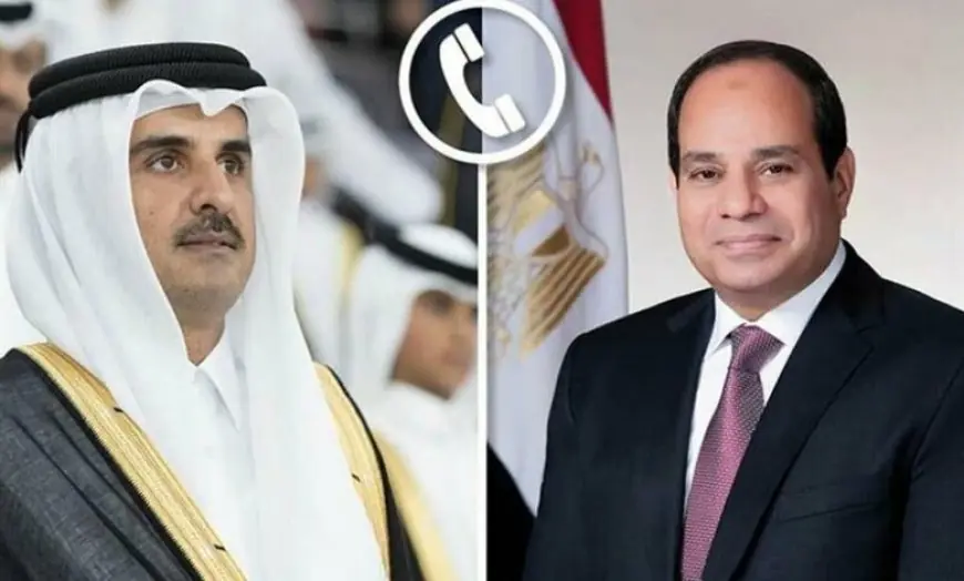 Sisi and Emir of Qatar Coordinate to Achieve Gaza Ceasefire Efforts