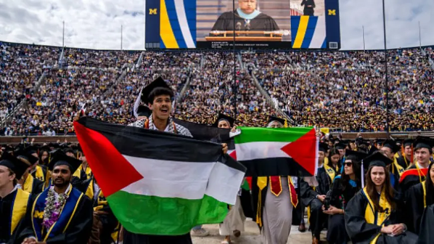 Gaza protests align with University of Michigan graduation in the US