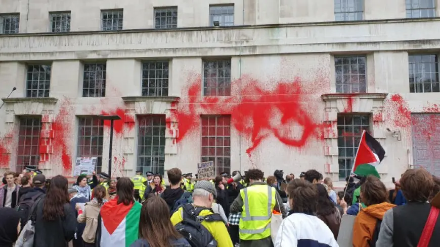 Activists Protest UK Ministry of Defence for Gaza Support, Dubbing it ‘Ministry of Murder’